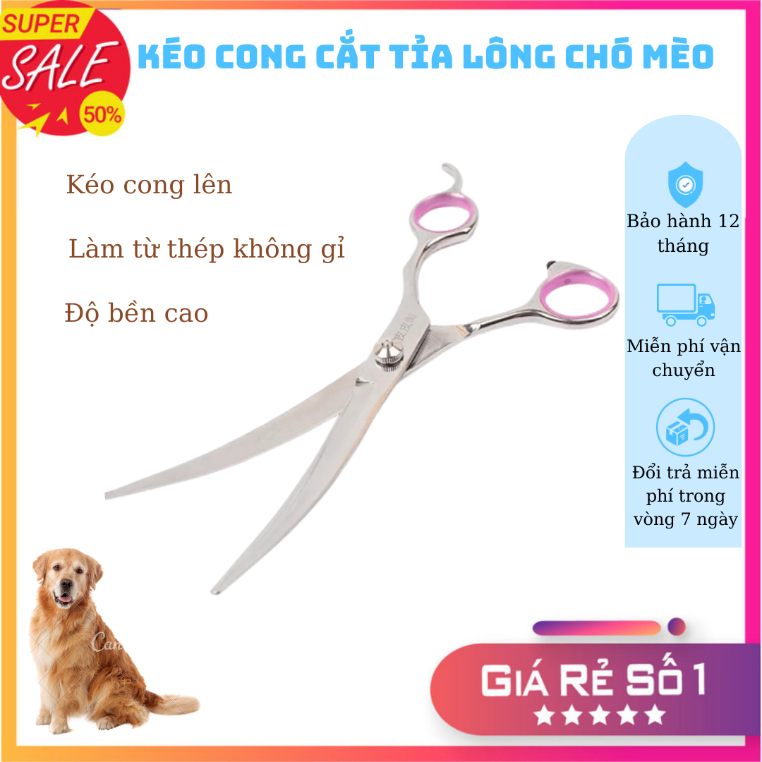 Kéo cong cắt tỉa lông chó mèo