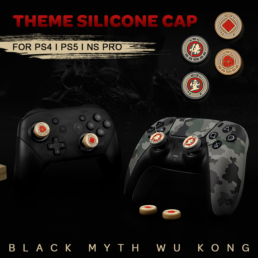Black%20Myth%20WuKong%20Theme%20Silicone%20Thumb%20Stick%20Grip%20Cap%20For%20PS5/PS5%20Slim%20PS4%20PS3%20Xbox%20Switch%20Pro%20Controller%20Joystick%20Cover%20Protector%20Case%20-%20Image%202