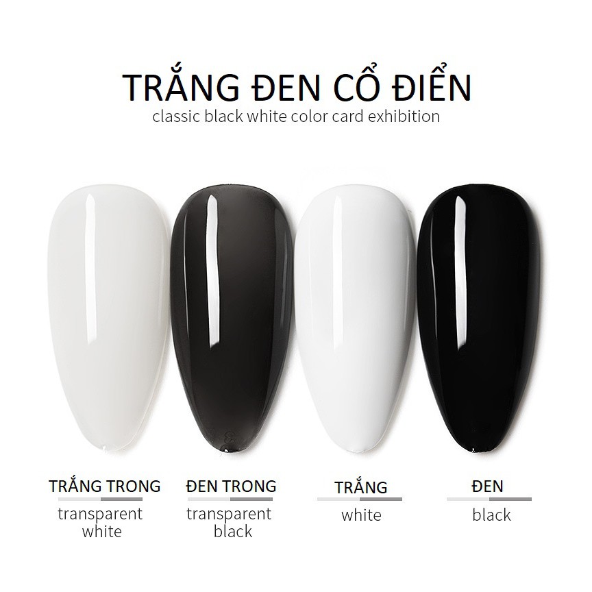 Sơn Gel AS RED | Màu Trắng Đen Cơ Bản