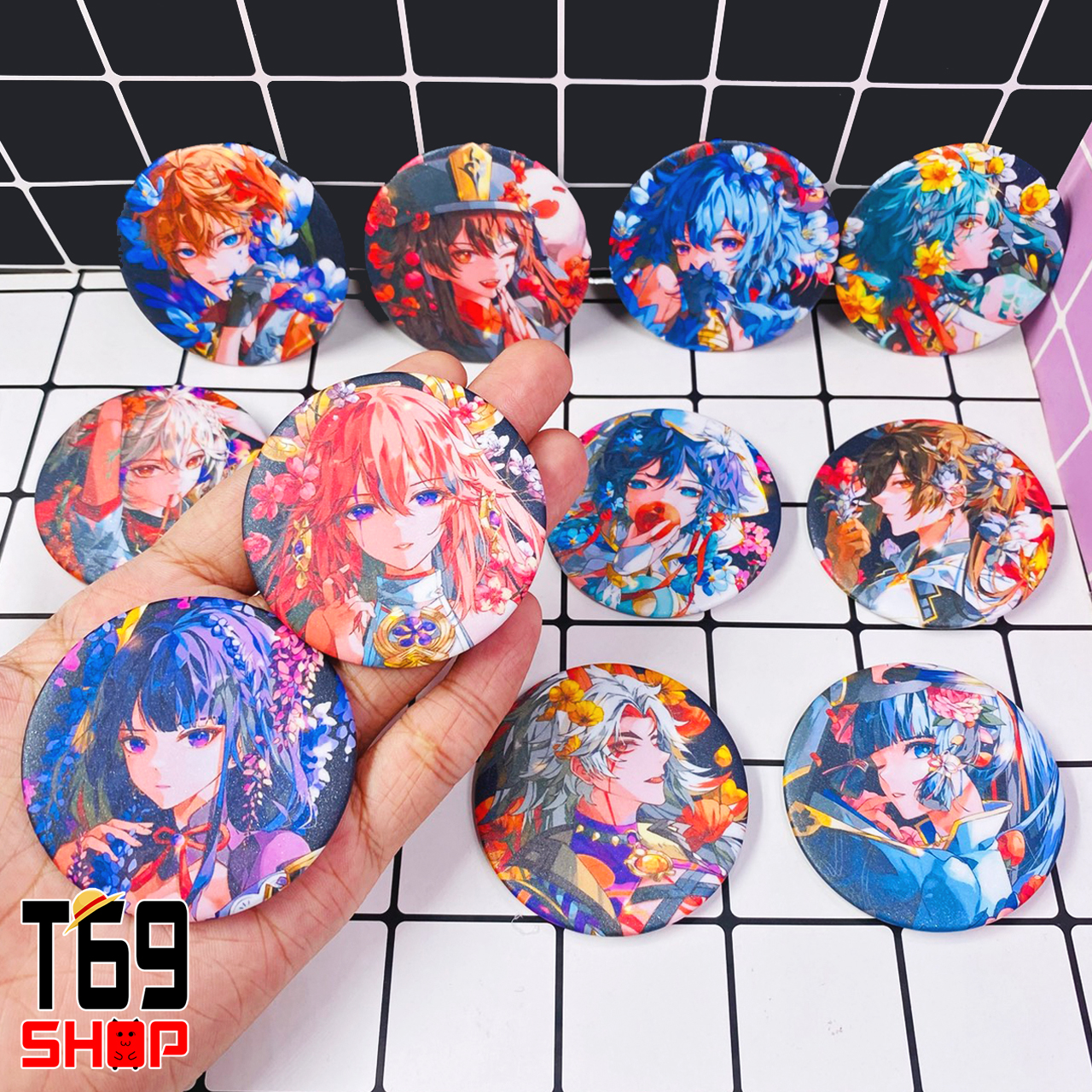 [12 mẫu] Huy hiệu game Genshin Impact - Mẫu 2 (Size 5.8cm) [T69 Shop]