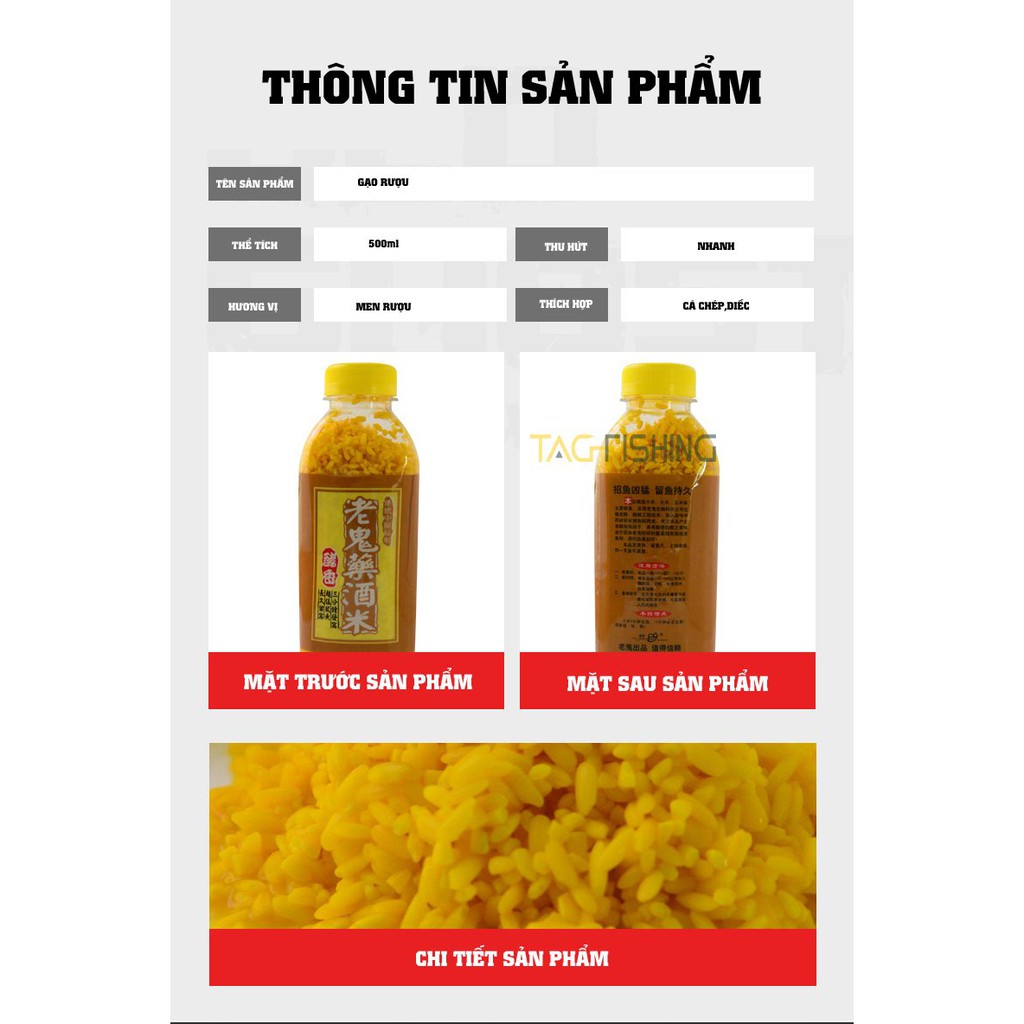 Gạo rượυ Lão Quỷ Mồi Câu Cá Chép, Cá Diếc