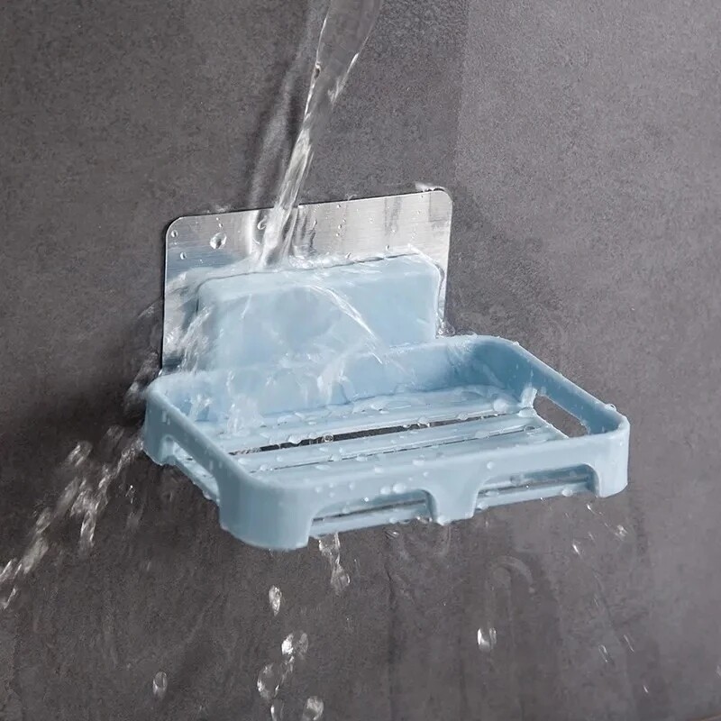 Punch-free Simple Installation Soap Box Wall-mounted Practical Drain Soap Holder Bathroom Storage Tools