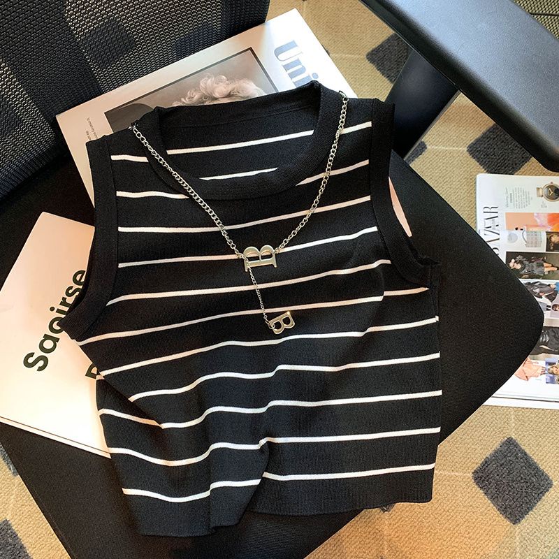 HH Summer Fashion Striped Knitted Shirt for Women