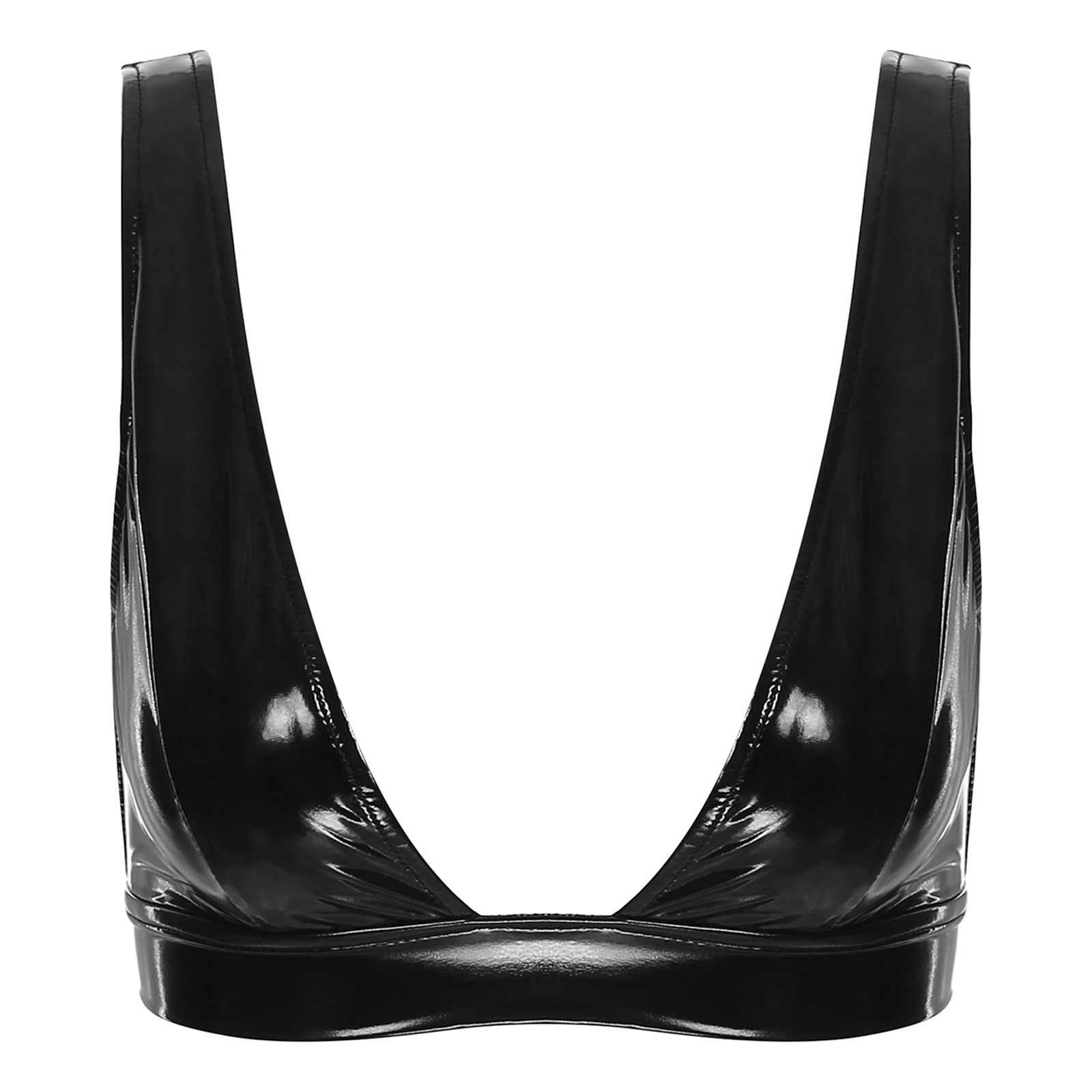 Womens%20Lingerie%20Push%20Up%20Bra%20Top%20Wet%20Look%20Patent%20Leather%20Bra%20Tops%20Wide%20Shoulder%20Strap%20Low-Cut%20Crop%20Tank%20Top%20Vest%20Clubwear%20-%20Image%207