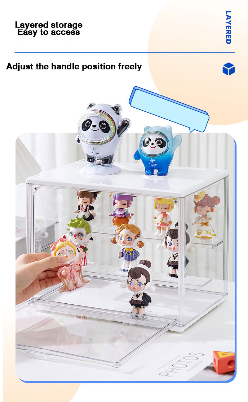 Blind box storage display shelf, desktop transparent dustproof acrylic storage cabinet figure display box
