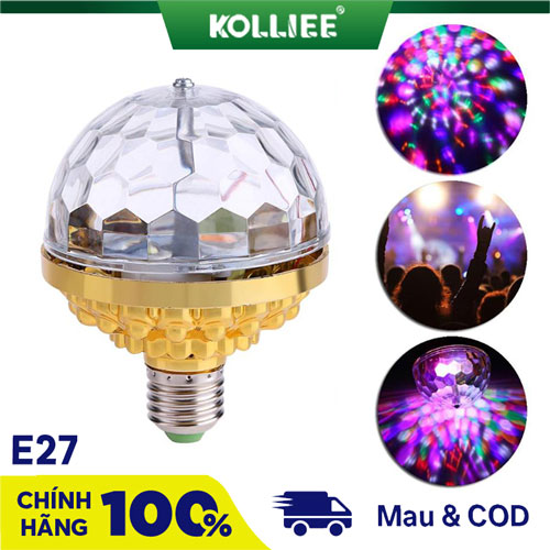 KOLLIEE E27 Đèn LED 7 Màu Vũ Trường Cảm ứng Nhạc, Bóng đèn LED Trụ