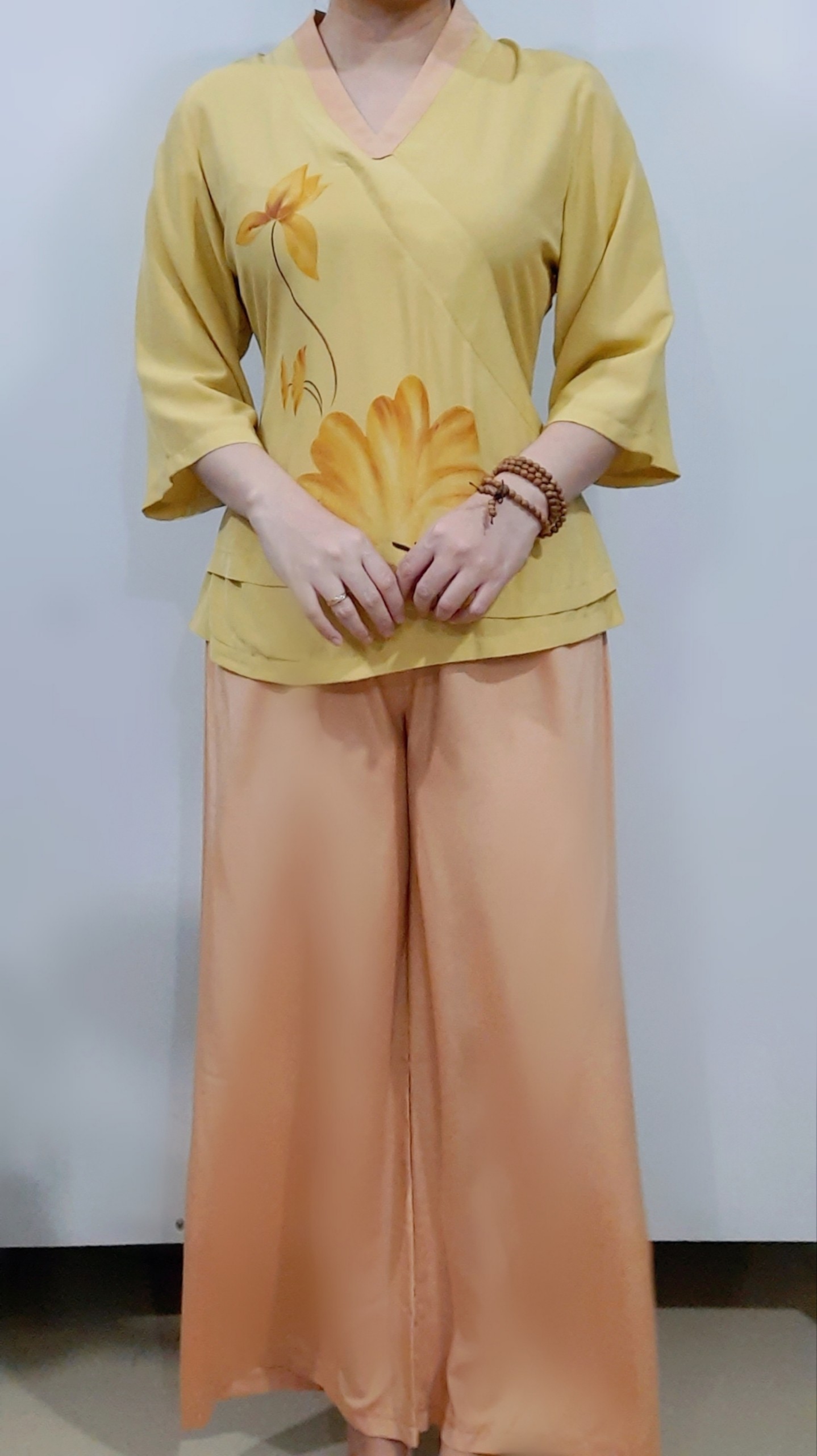 Set Đồ lam đi chùa - Chất liệu Vải Tơ lụa Cao cấp