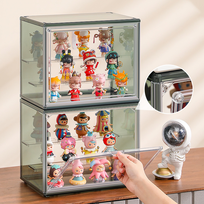Blind box storage display shelf, desktop transparent dustproof acrylic storage cabinet figure display box
