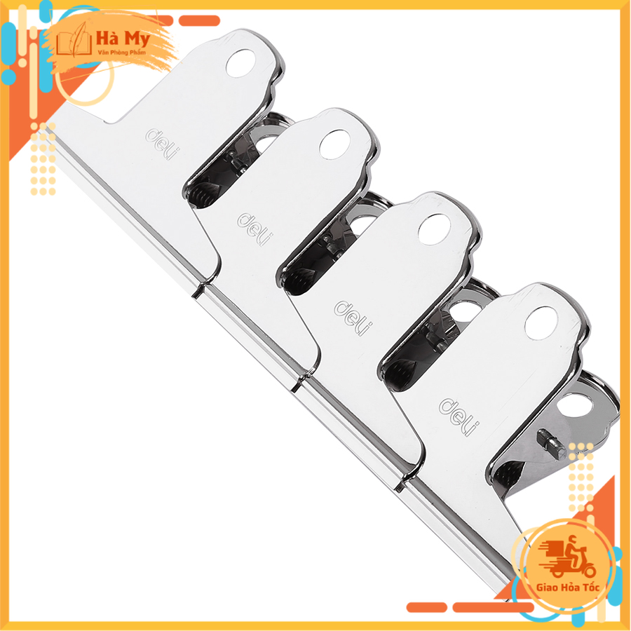 (Bịch 4 Cái) Kẹp Inox Deli Rộng 76mm 9533