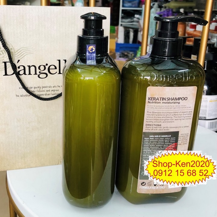 Cặp dầu gội xả Dangello Keratin 800ml x2 siêu mượt tóc