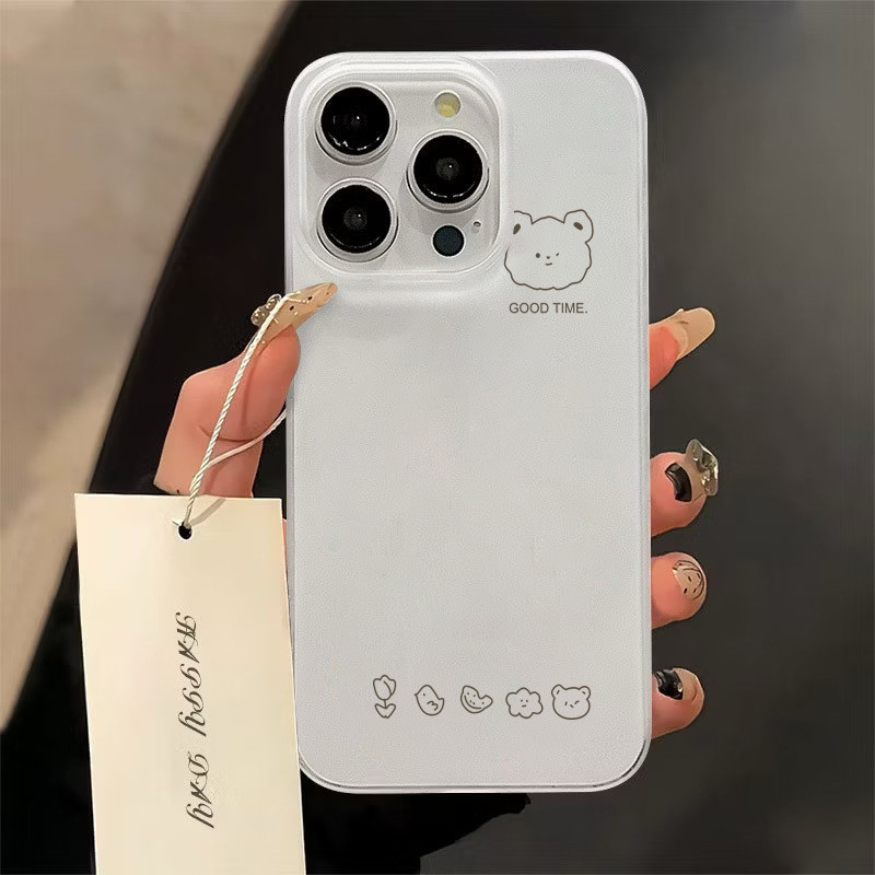 Clear Phone Case With White Bear Head For Iphone Series_voghion.com