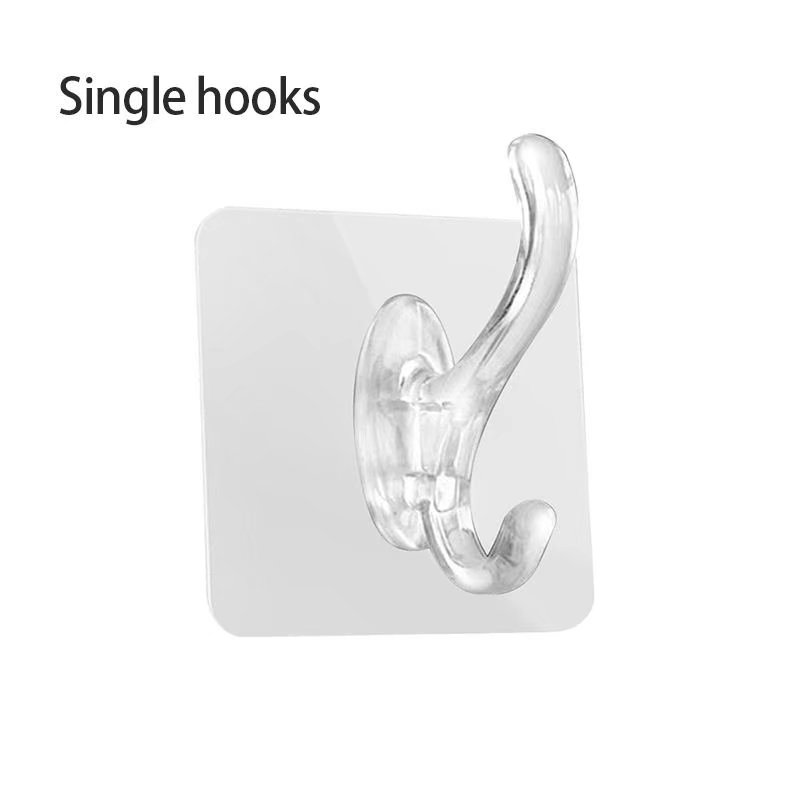 Ready Stock Transparent Adhesive Wall Hook Kitchen Single Hook Bathroom Towel Hook Multifunctional Storage Hook