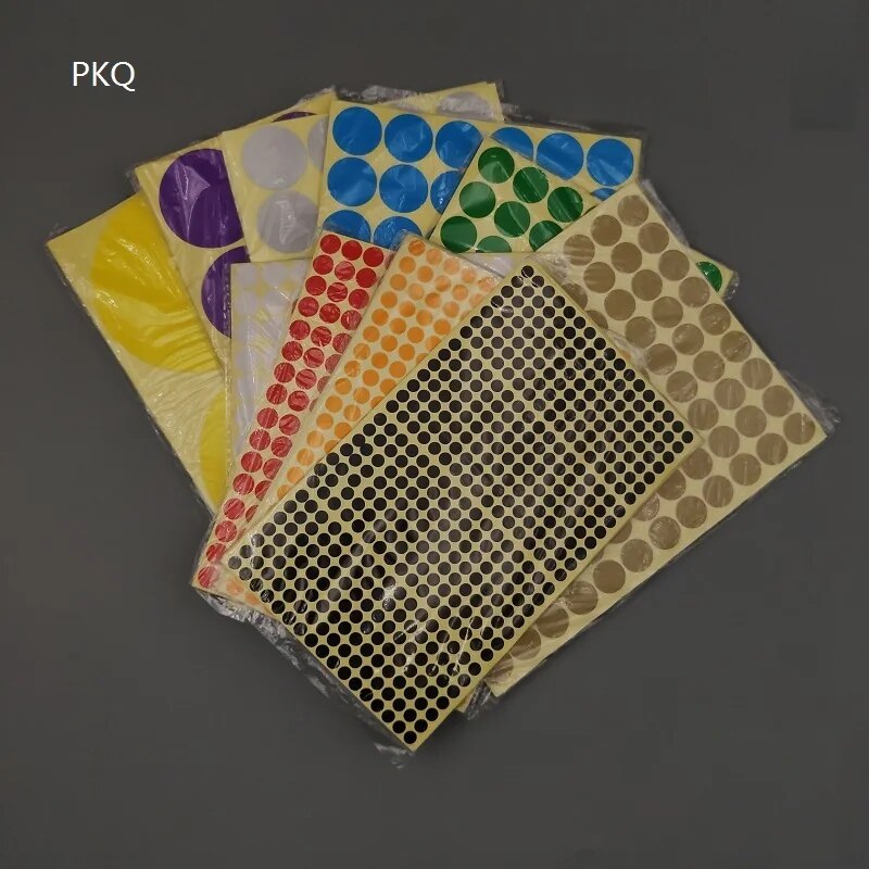 12 Sheets/Pack Mix Color Circle Round Color Coded Adhesive Label Dot ...
