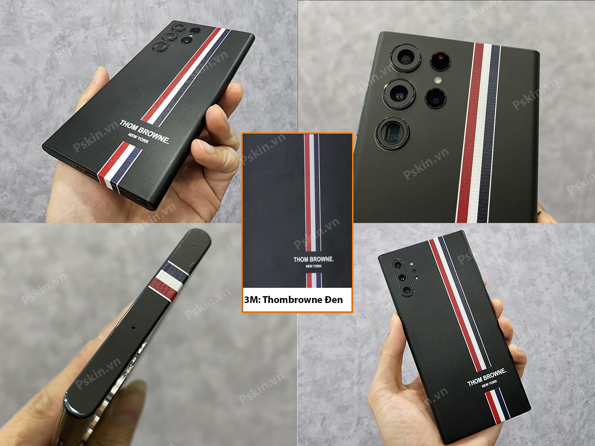Dán Skin 3M Thom Browne cho iPhone cắt full viền