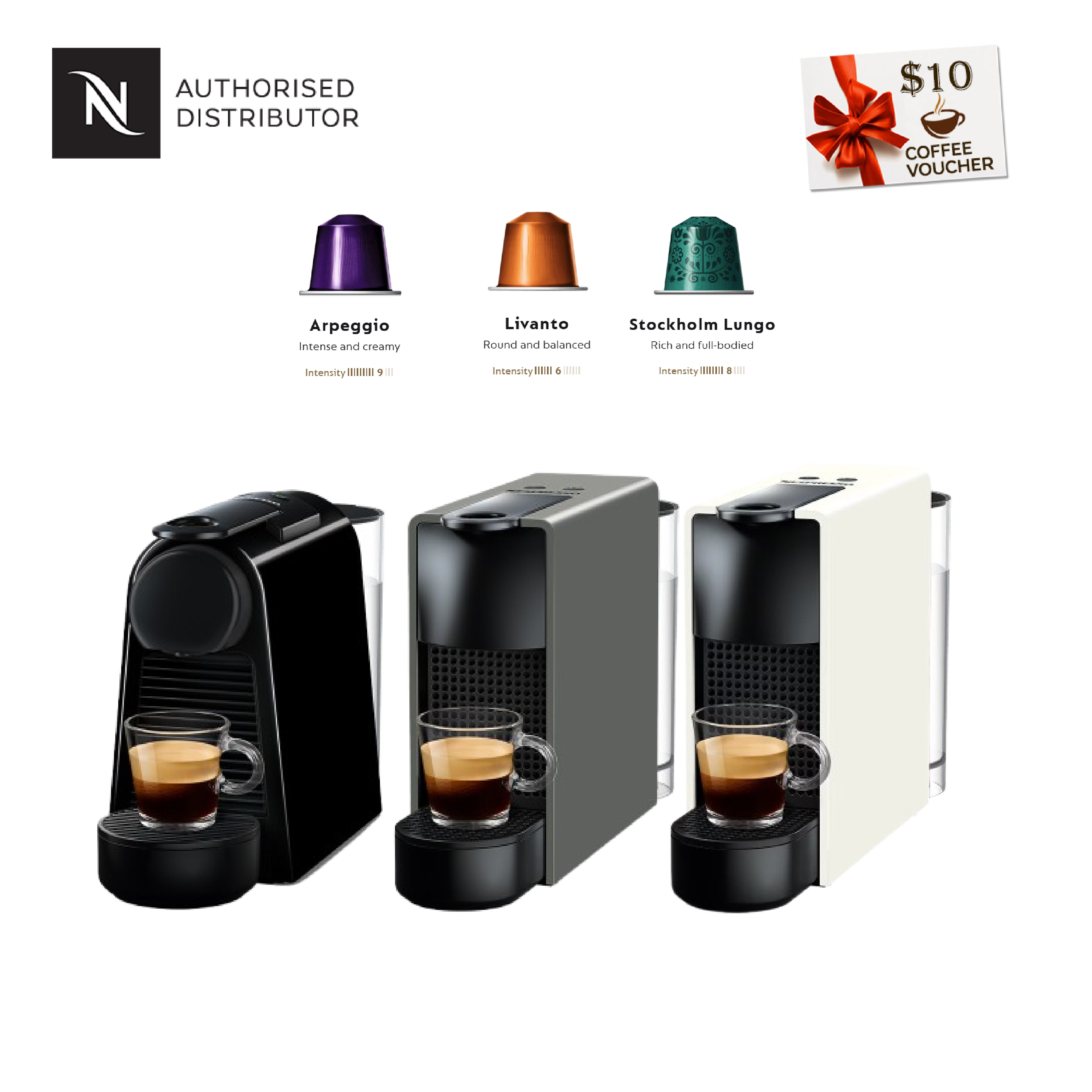 Nespresso Essenza Mini Coffee Machine + FREE 30pcs capsules & $10