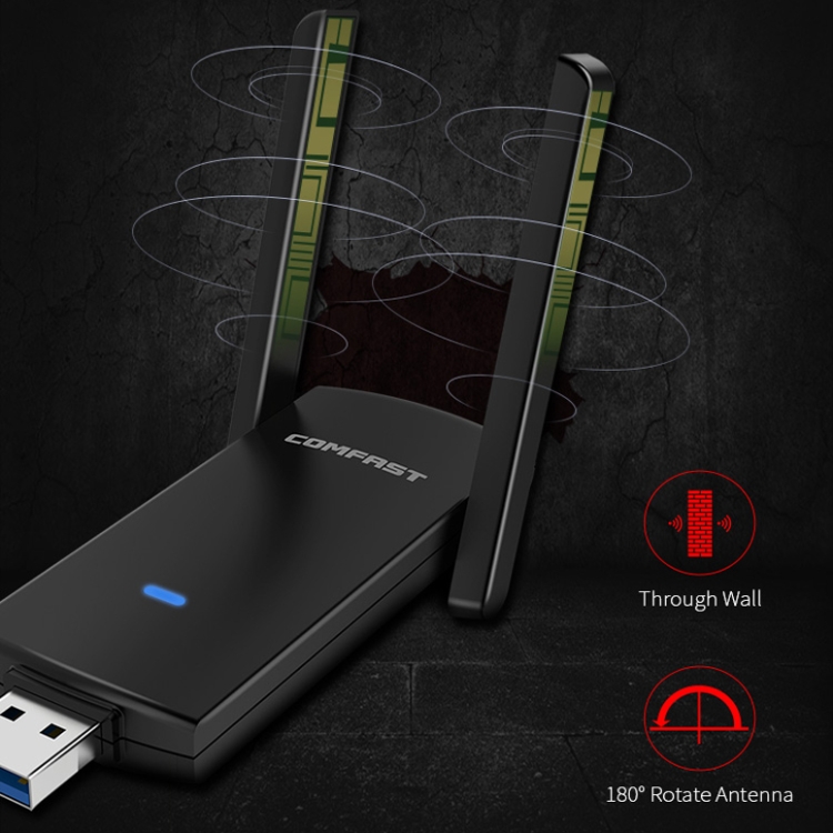 Comfast CF-924AC V2 1200mbps tần số kép Gigabit máy tính USB Bộ thu sóng Wi-Fi công suất cao các mạng không dây (trong kho)