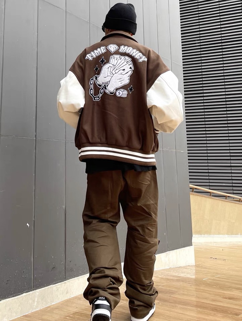 Áo Khoác Bomber Cổ Bẻ Kiểu Nút Bấm TIME MONEY 56