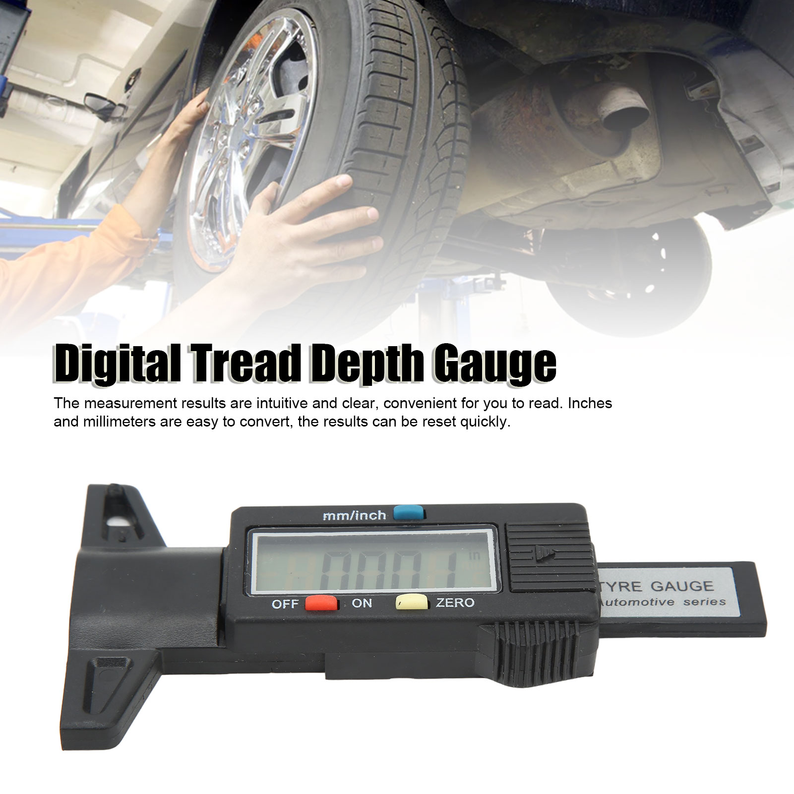 Tire Tread Depth Meter 0.01mm Resolution Tread Depth Measuring Tool