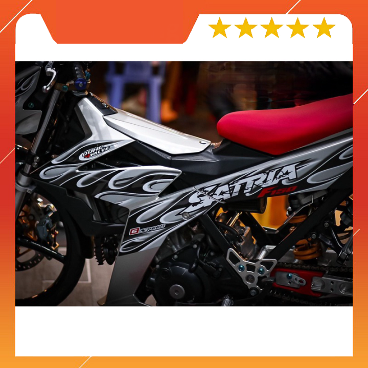 Tem rời satria lửa full bạc đen