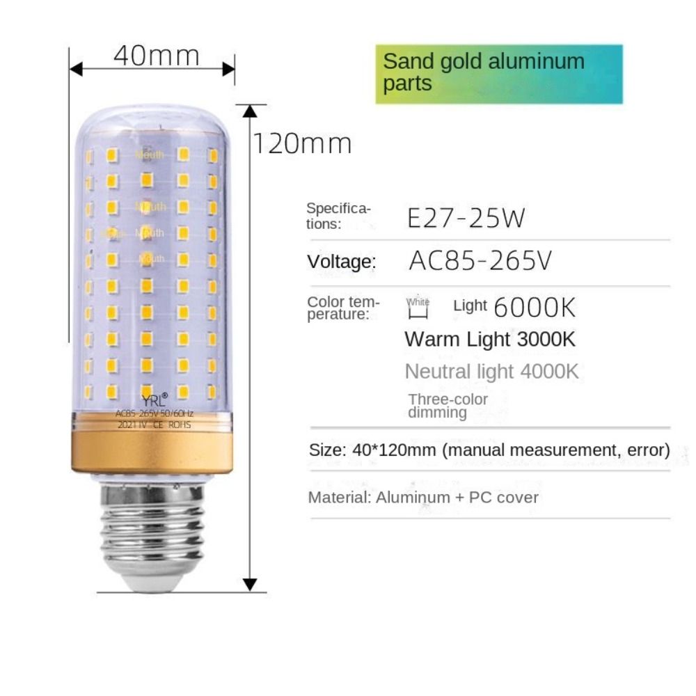 PUDE E14 E27 Bóng đèn ngô Ánh sáng trắng Nến đèn chùm Bóng đèn Led hình bắp ngô Mới. Vàng/Bạc Đèn không nhấp nháy Trang trí nhà cửa
