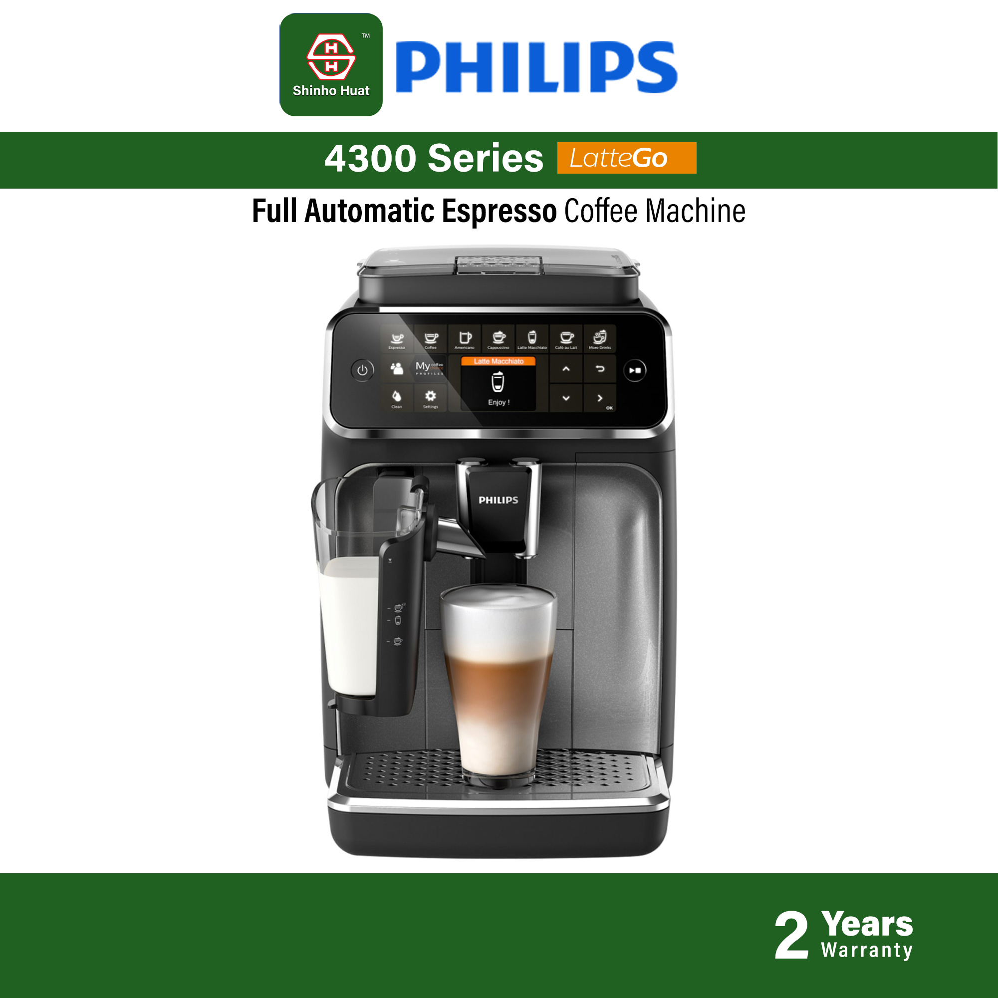 Philips Fully Automatic Espresso Coffee Machine with LatteGo Milk ...