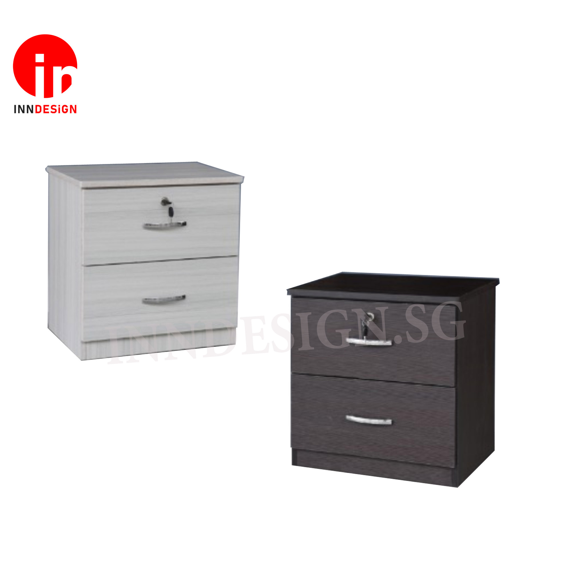 nightstand with cabinet and drawer