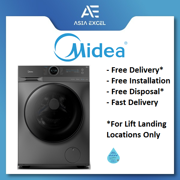 MIDEA MF200D100WB 10/7KG DARK GREY FRONT LOAD 2 IN 1 WASHER CUM DRYER Lazada Singapore