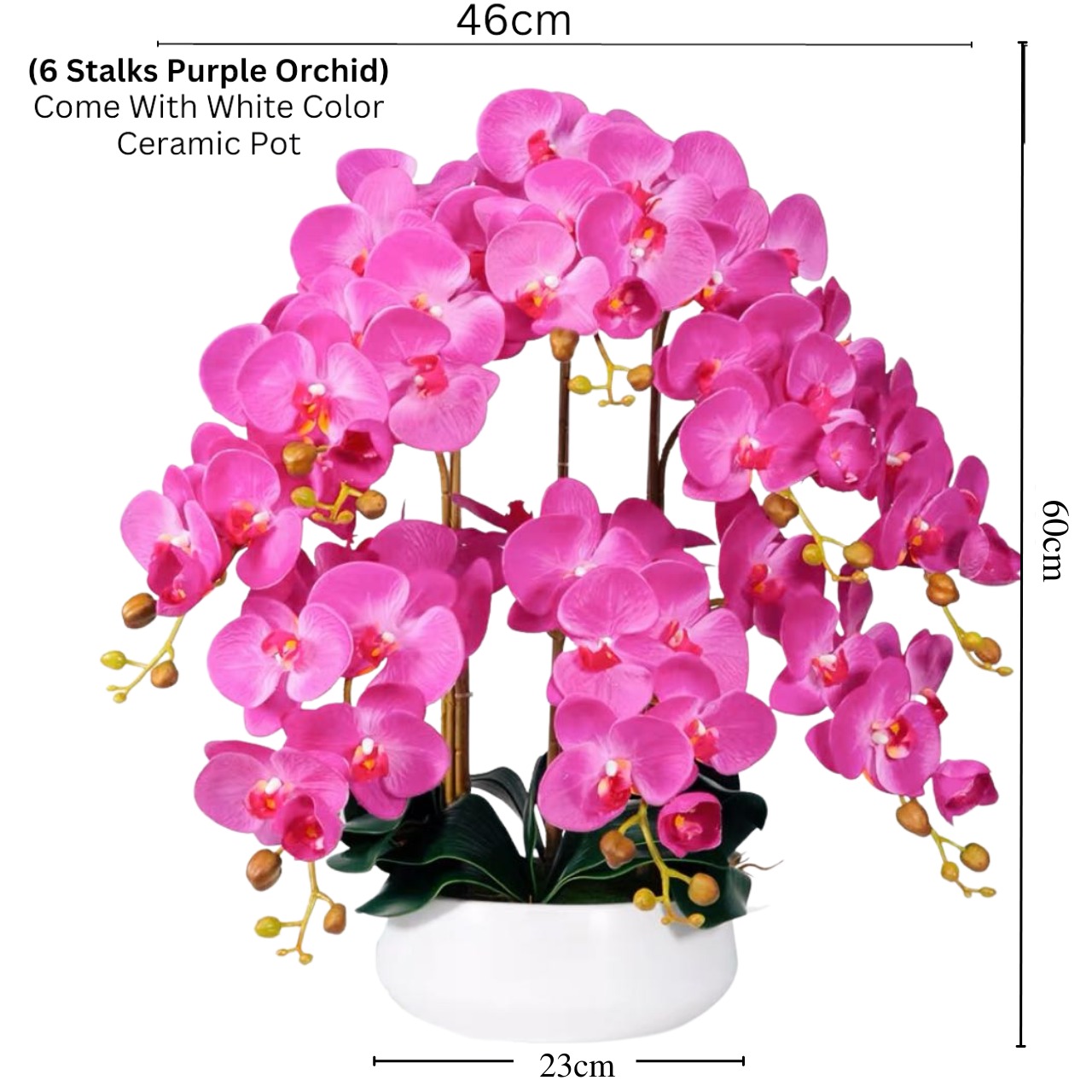 [SG SELLER] Large Artificial Orchid With Ceramic Pot Fake Orchid