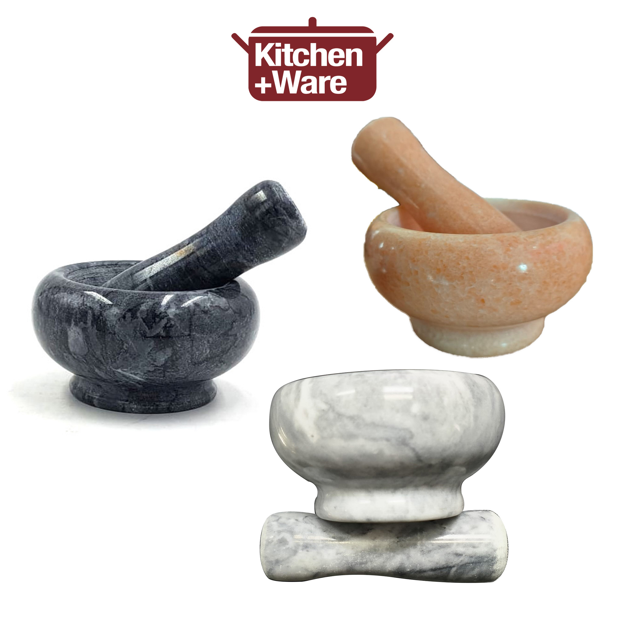 Marble Mortar & Pestle / Pattern And Color Will Be Given At Random