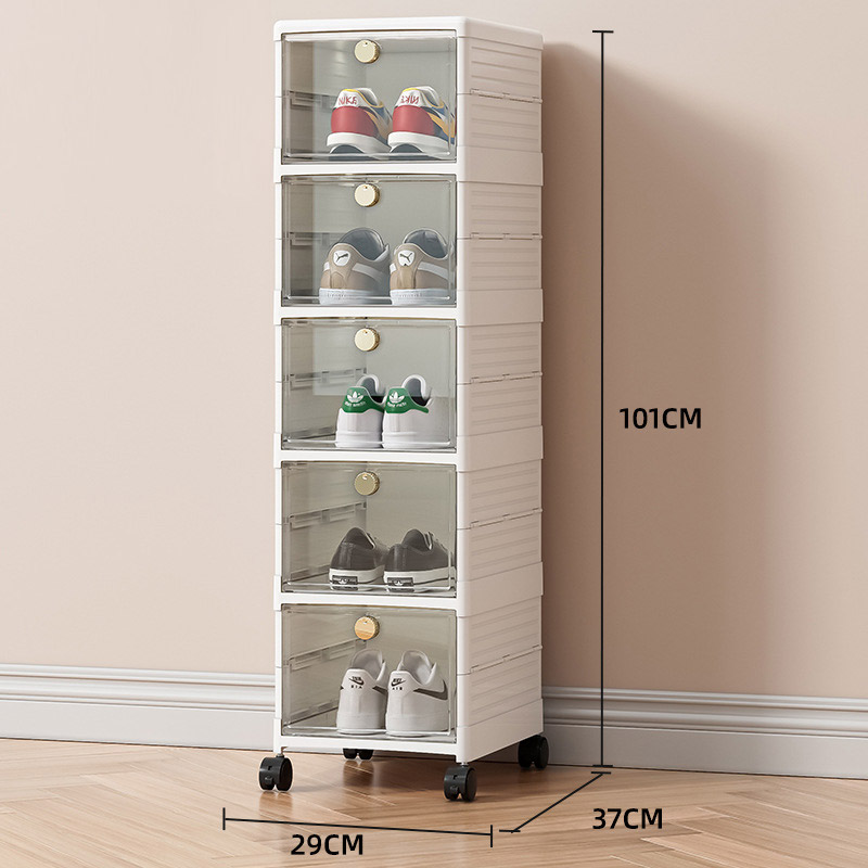 Storage box folding Installation free Shoe box transparent Drawer storage box Storage shoe cabinet Movable folding shoe rack