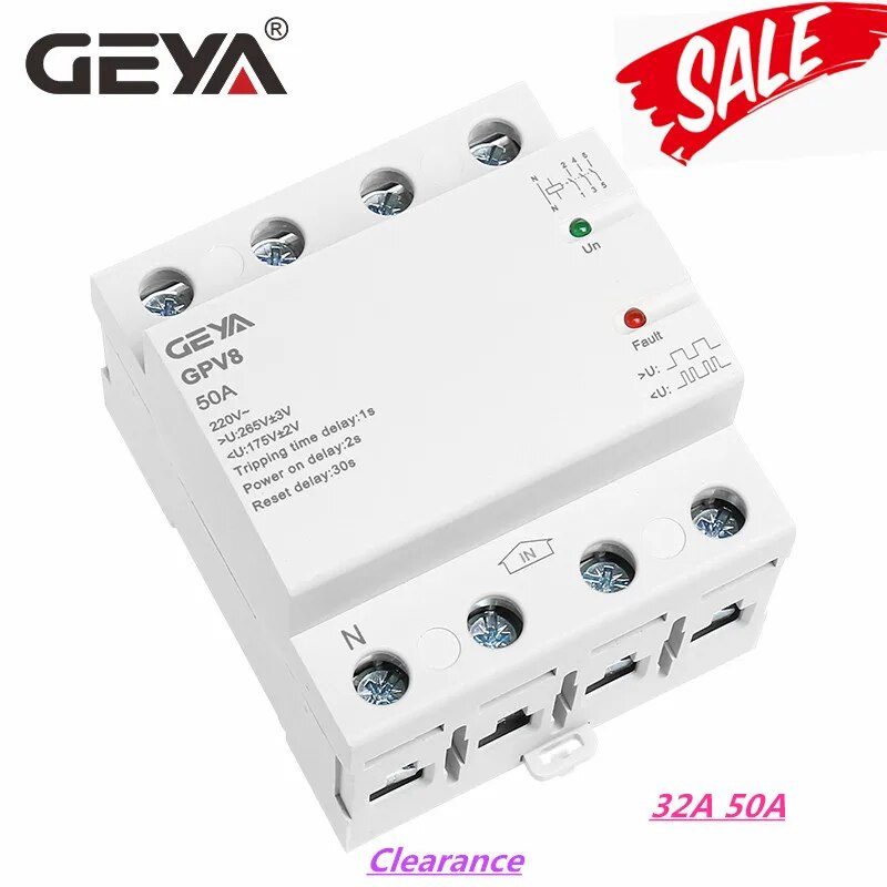 Geya Din Rail Automatic Recovery Reconnect Over Voltage And Under