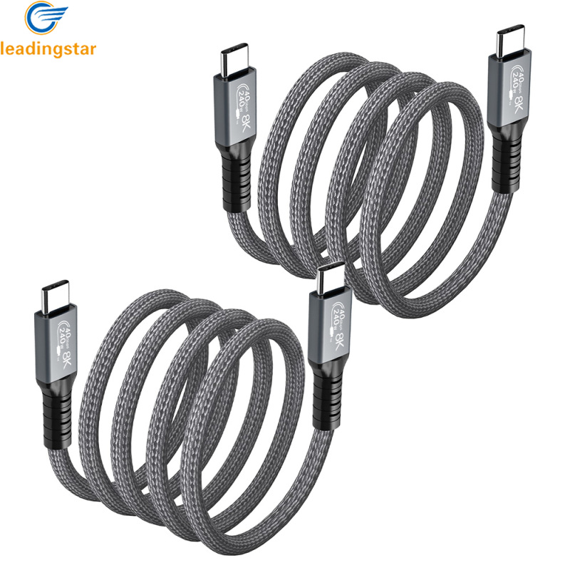 LeadingStar Fast Delivery Usb 4.0 Data Cable Compatible For Thunderbolt 4 Type C Double-headed 8k Cable 40gbps Pd 240w Fast Charging Cable