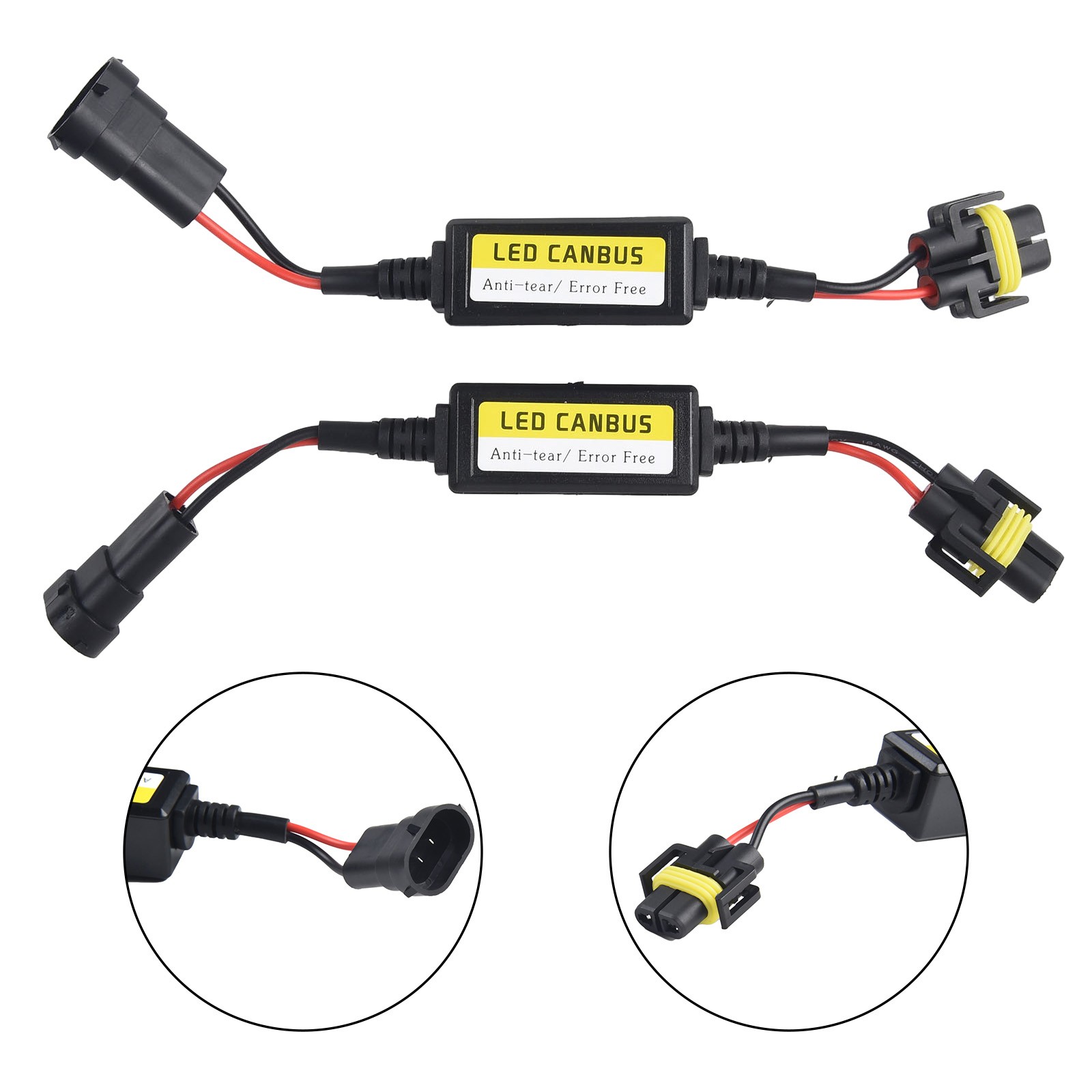 2*LED H11 Headlight Canbus Error Free Anti Flicker Resistor-Canceller-Decoder