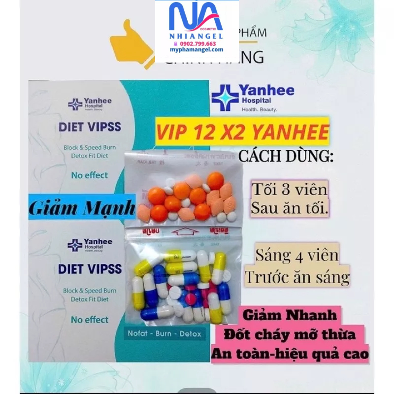Giảm cân yanhee vip 12 thái lan | giảm nhanh + an toàn + hiệu quả