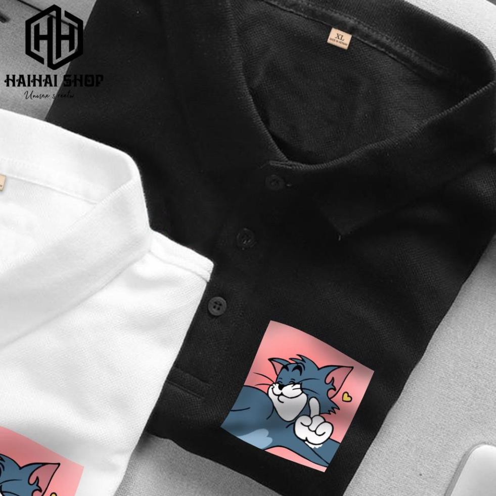 Áo đôi polo hy unisex in hình dễ thương dc132
