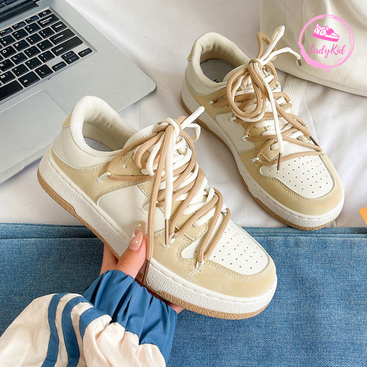 Giày nữ ,Giày Thể Thao Nữ Màu Basic Chất Liệu Da Mềm LADYKID 68790