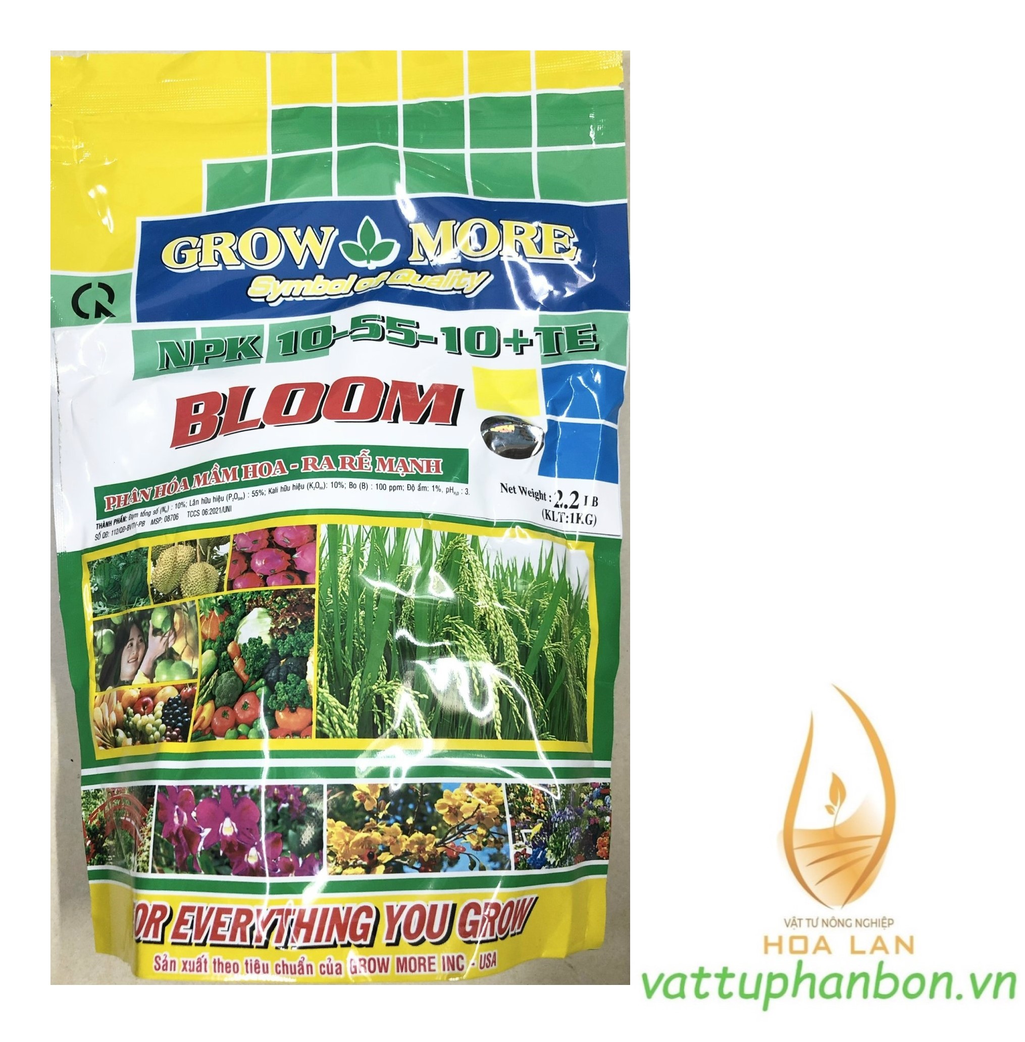 Phân bón lá grow more bloom npk 10-55-10+te - #382a# 1kg