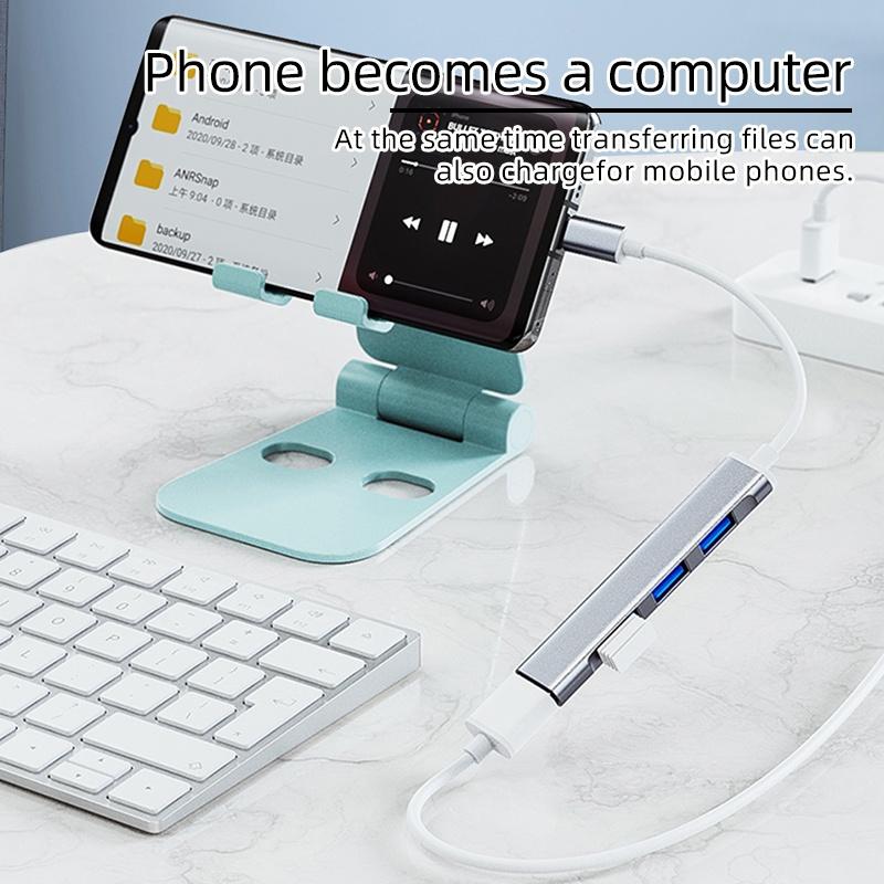 【FREESHIP】Bộ Chia 4 Cổng USB 3.0 Type C Cho Laptop Máy Tính