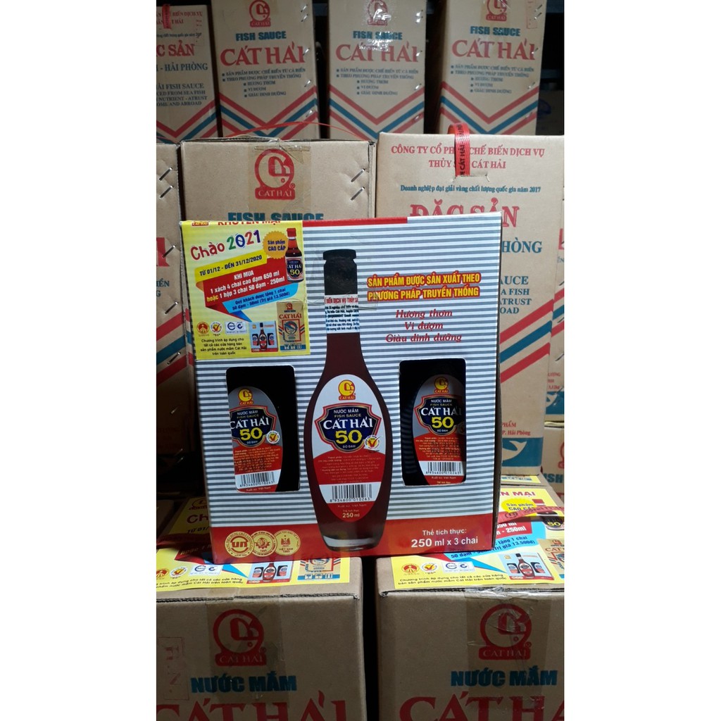 Nước mắm Cát Hải 50 độ đạm chai 250ml