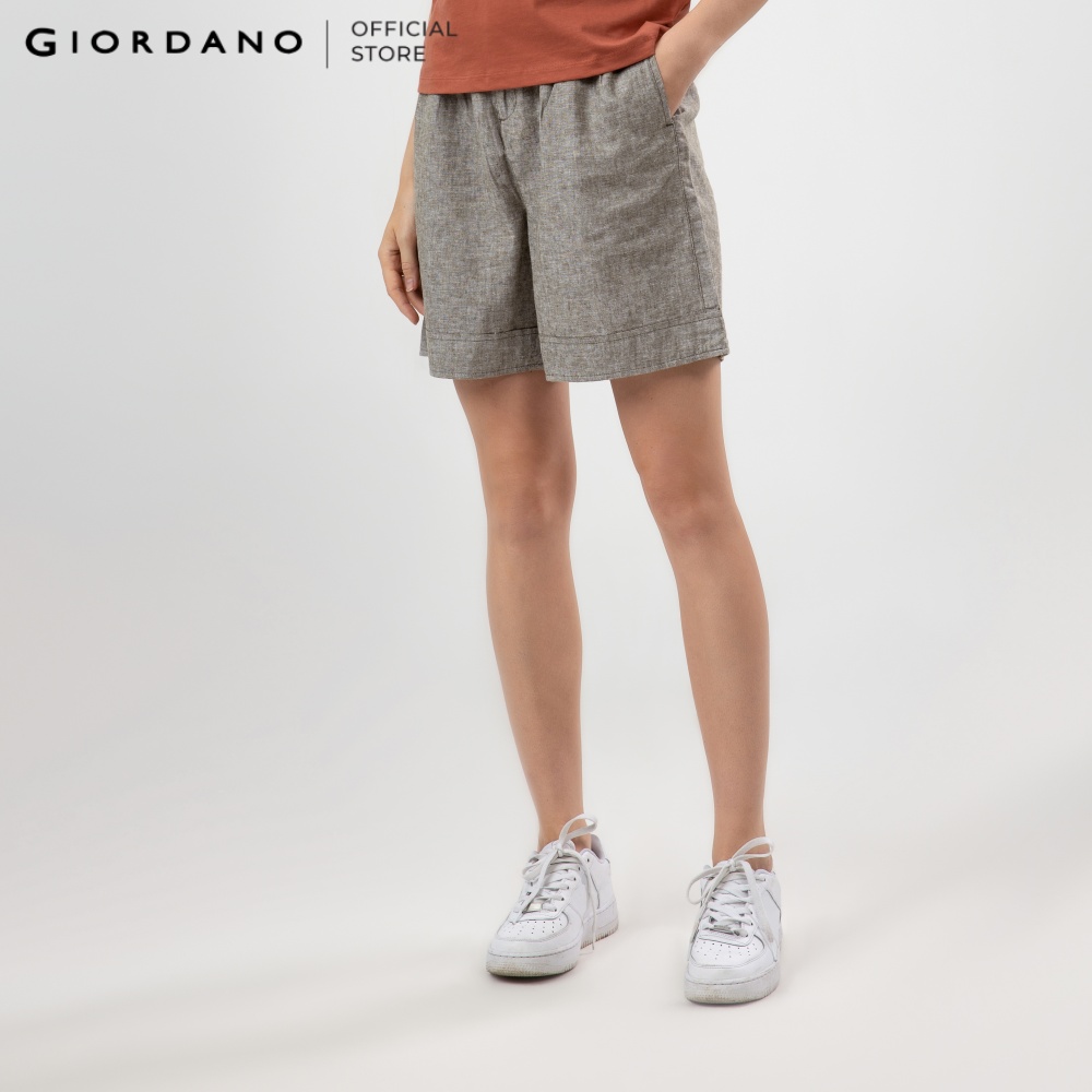 GIORDANO Quần Shorts Linen Nữ 05400233
