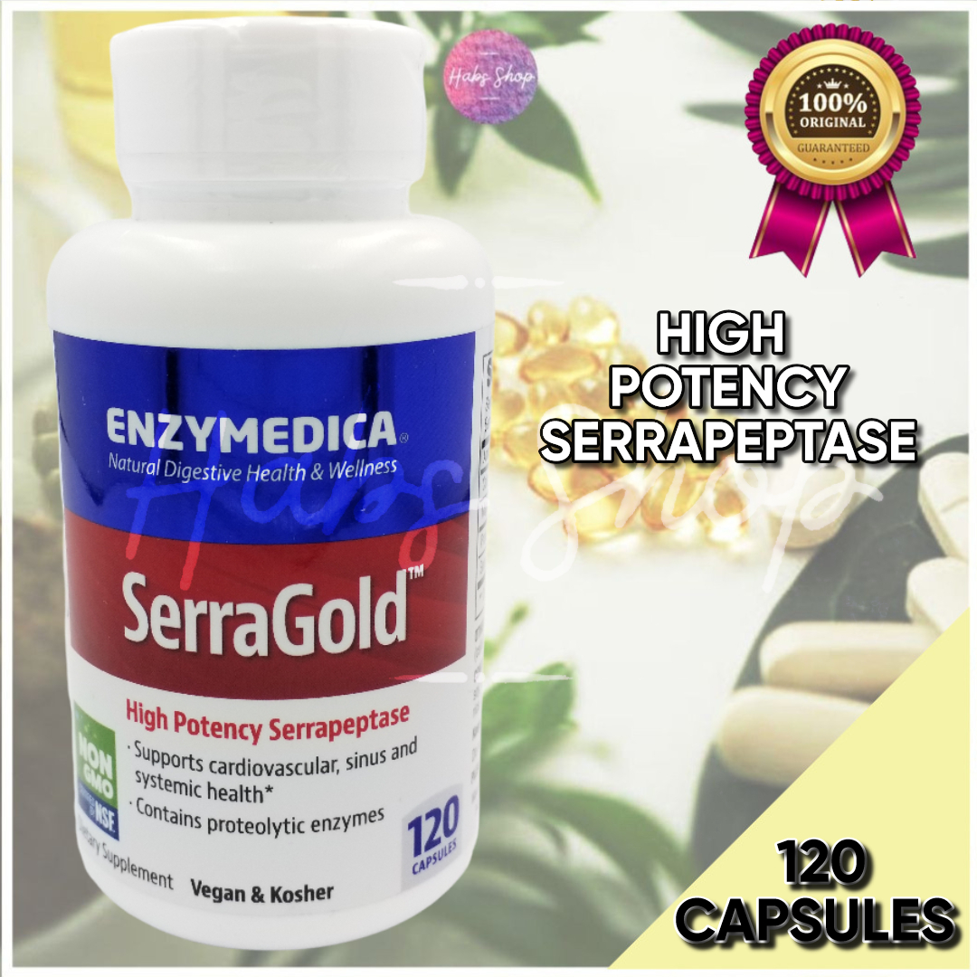 Enzymedica SerraGold High Potency Serrapeptase 60 Capsules OR 120 ...