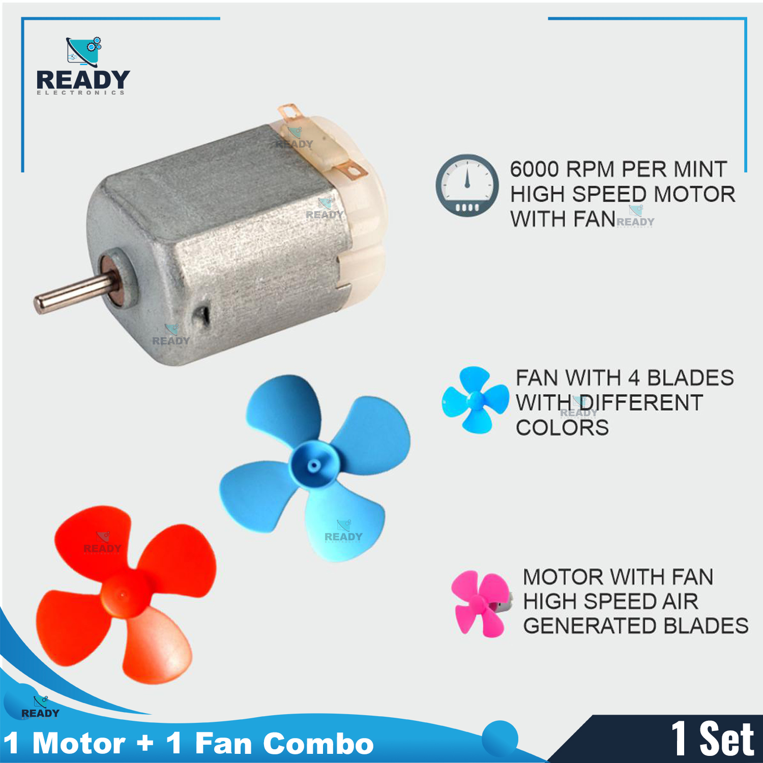 DC Motor Toy fan with propeller for kids Electronic Science Project (5 ...
