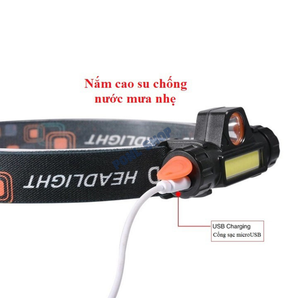 [HCM] Đèn pin đội đầu siêu sáng đèn câu cá 2 bóng cực sáng