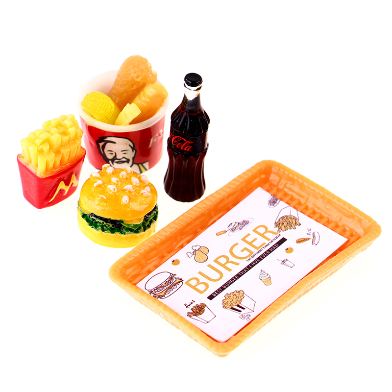 Dollhouse Mini Simulation Burger French Fries Full Home Bucket Scene Model Bo11. 