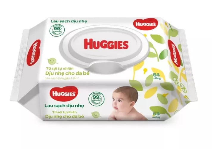 Khăn giấy ướt cho trẻ sơ sinh Huggies 64 tờ (1 gói)