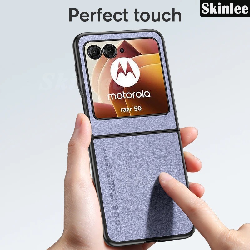 Phone case For Motorola Moto Razr 50 Back cover Luxury Environmentally Leather Back cover Soft Rubber Frame Anti-knock cover For Motorola Moto Razr 50 Ultra Cover cases.