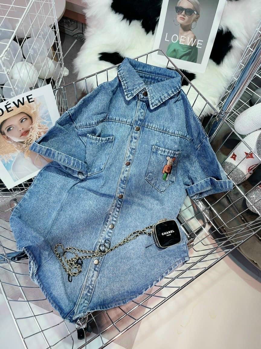 Áo sơ mi nữ vải jeans cao cấp nhập quảng châu siêu xịn.