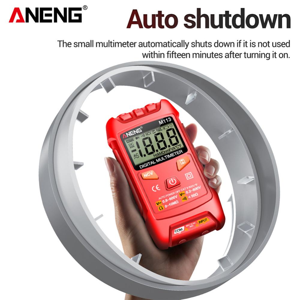 [Moscow Six]💎ANENG M113 Máy đo vạn năng kĩ thuật số Mini Tester Điện áp Ohm Máy Kiểm thử đa chức năng LCD điện áp kháng Meter lưu dữ liệu cho dòng on/off phát hiện