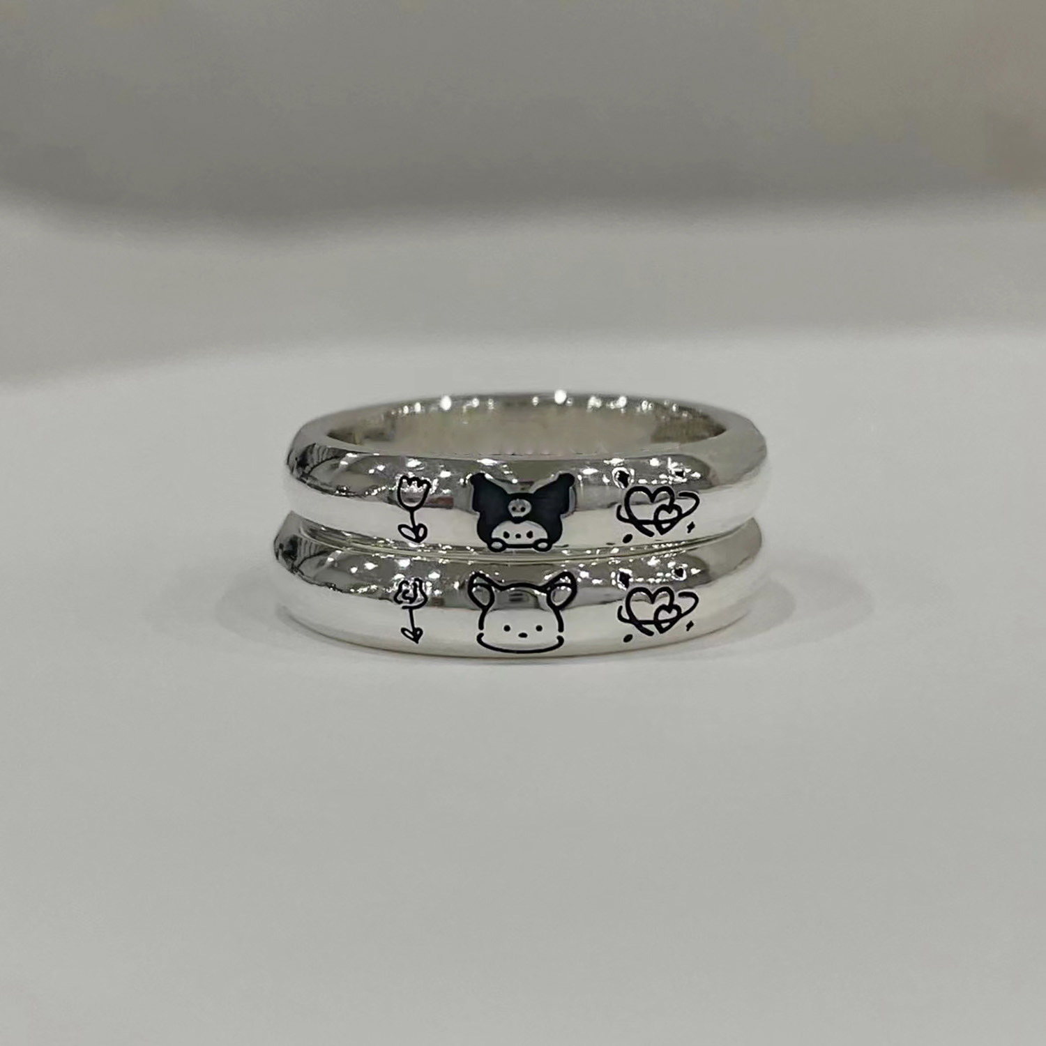 PC Sanrio Ring Hello Kitty Sterling Silver Rings for Women