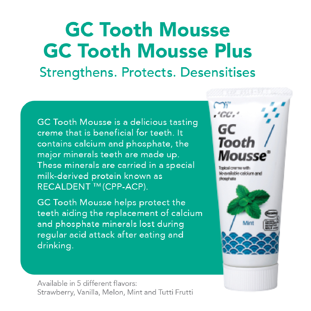 GC TOOTH MOUSSE SUGAR FREE TOPICAL CREME MINT 40G
